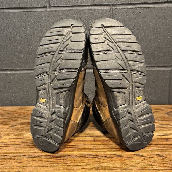 CAT Threshold Brown Leather Steel Toe Work Boots Men’s 10 P90935 - Picture 8 of 8